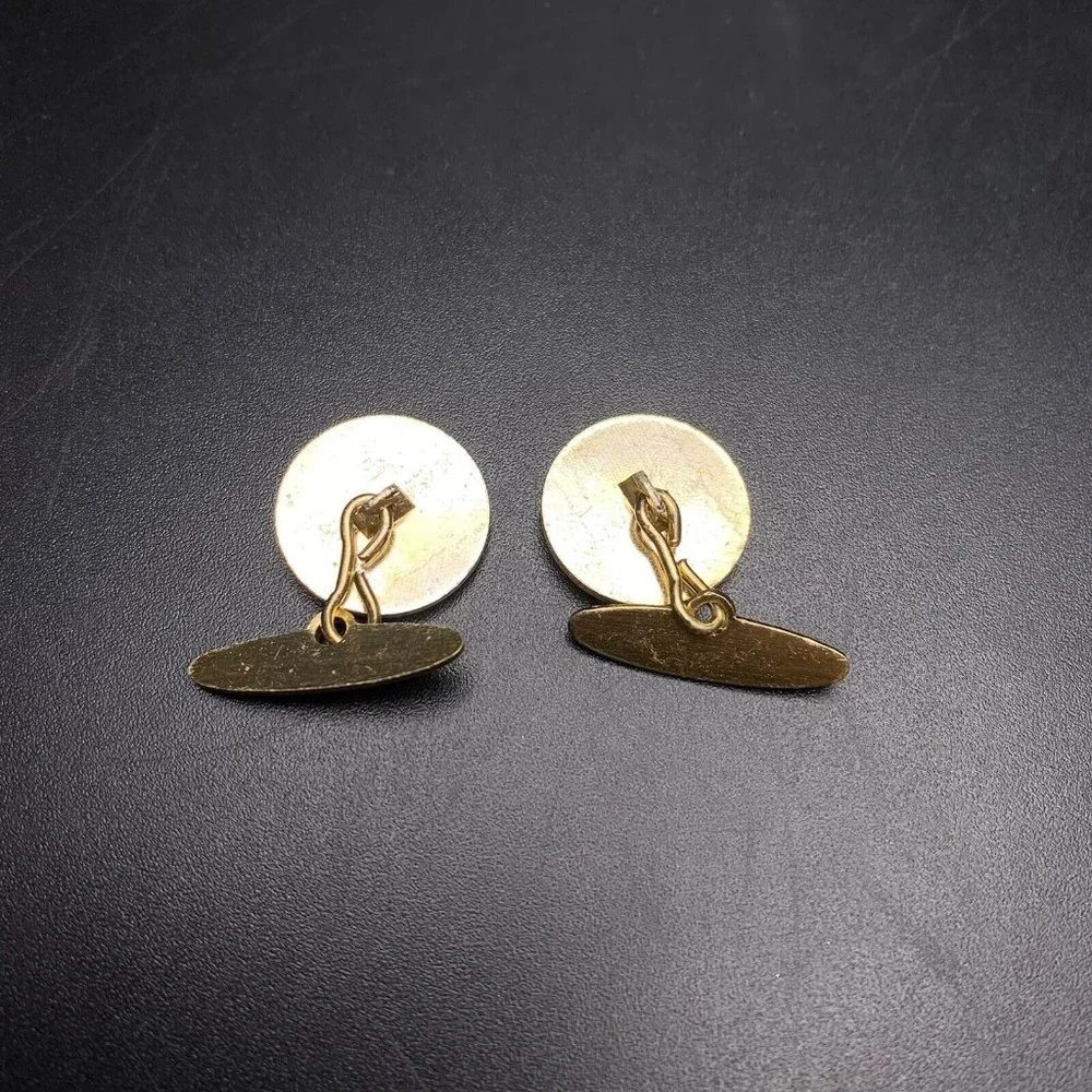 Crest Shield Lion Round Cufflinks